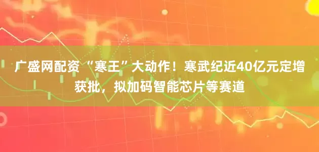 广盛网配资 “寒王”大动作！寒武纪近40亿元定增获批，拟加码智能芯片等赛道